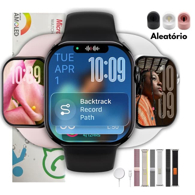 Relógio Smartwatch W11 Pro 46mm Responde Whatsapp Microwear Tela Amoled + Brindes