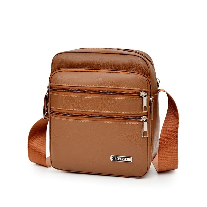 Novo simples bolsa mensageiro de couro macio bolsa de ombro moda masculina bolsa PU viagem ao ar livre mochila de grande