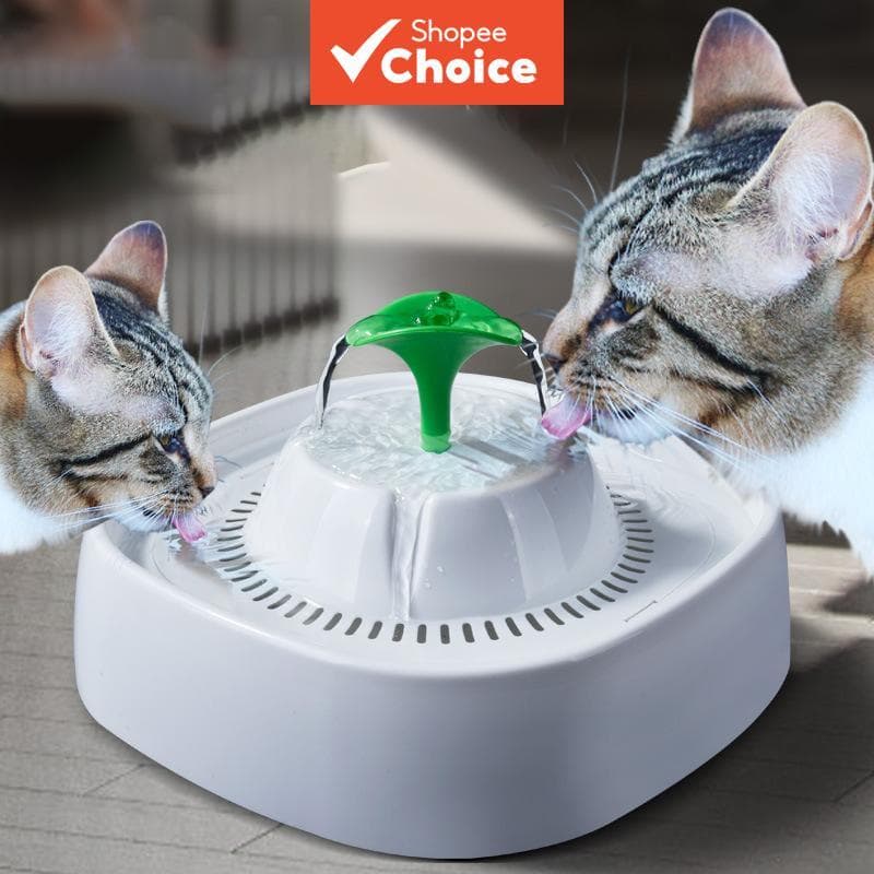 Fonte de água elétrica silenciosa de 1,3 L para gatos, bebedouro de circulação filtrada com grande capacidade, tigela de