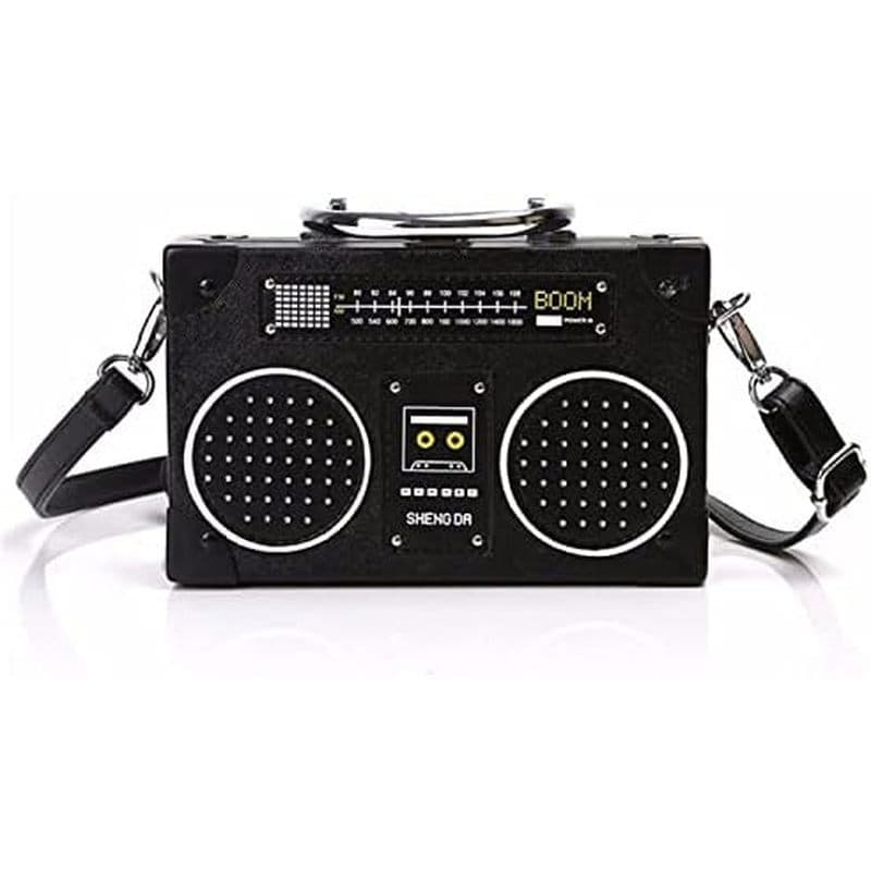 TAMMYFLYFLY Bolsa Feminina Exclusiva Em Formato De Rádio Vintage , De Ombro Com Fecho E Clipe