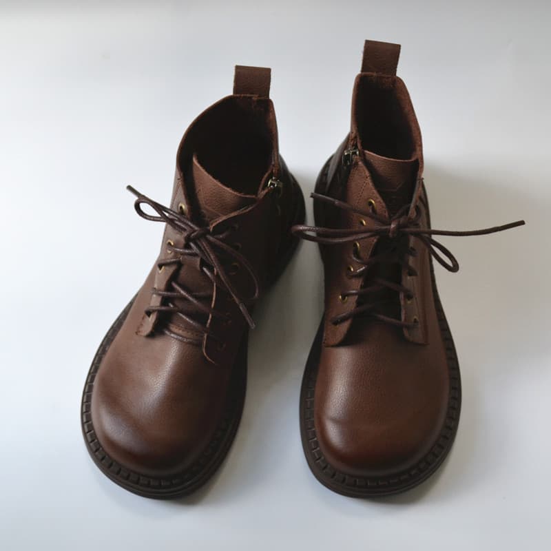 Comércio exterior Retro literário macio Martin botas de couro genuíno nostálgico polimento cor literária solta cabeça gr