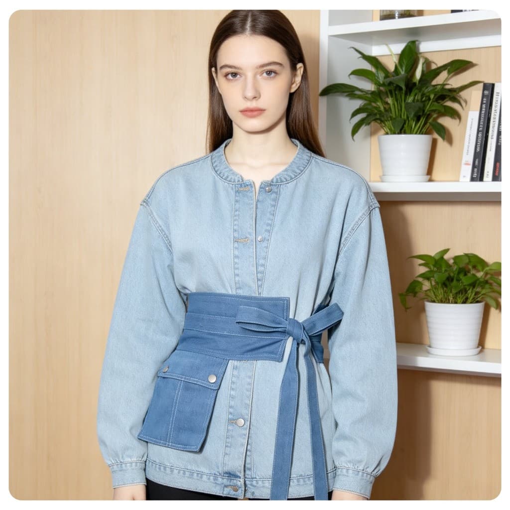 All-Match cinto saco estilo feminino Denim atado cinto camisa saia camiseta cinto decorativo saco de cintura senhoras