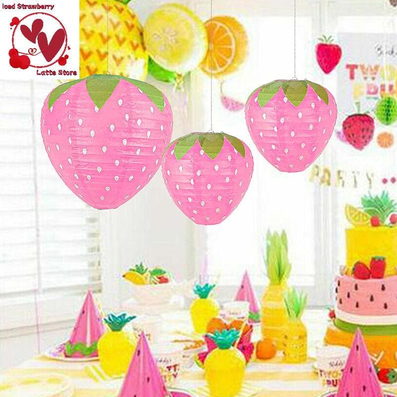 Beautyus 3D Morango Lanternas De Papel Aniversário Chá De Bebê Decoração De Festa Pendurado Ornamento De Baground Jardim