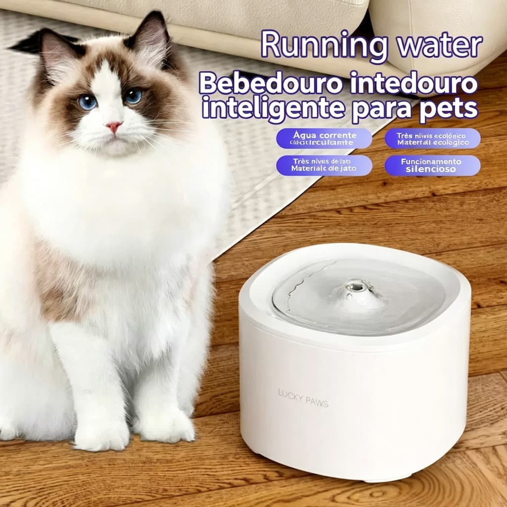 Dispensador de água para animais de estimação, circulação automática silenciosa, bacia potável para gatos, filtro de pur