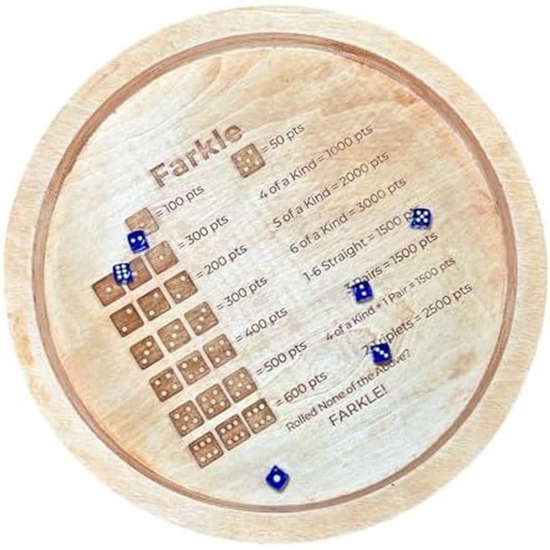 Bandeja De Dados Farkle De 14 Polegadas Para Jogo Clássico , Madeira Rolar , Presente De Tabuleiro De Viagem Festa Em Fa