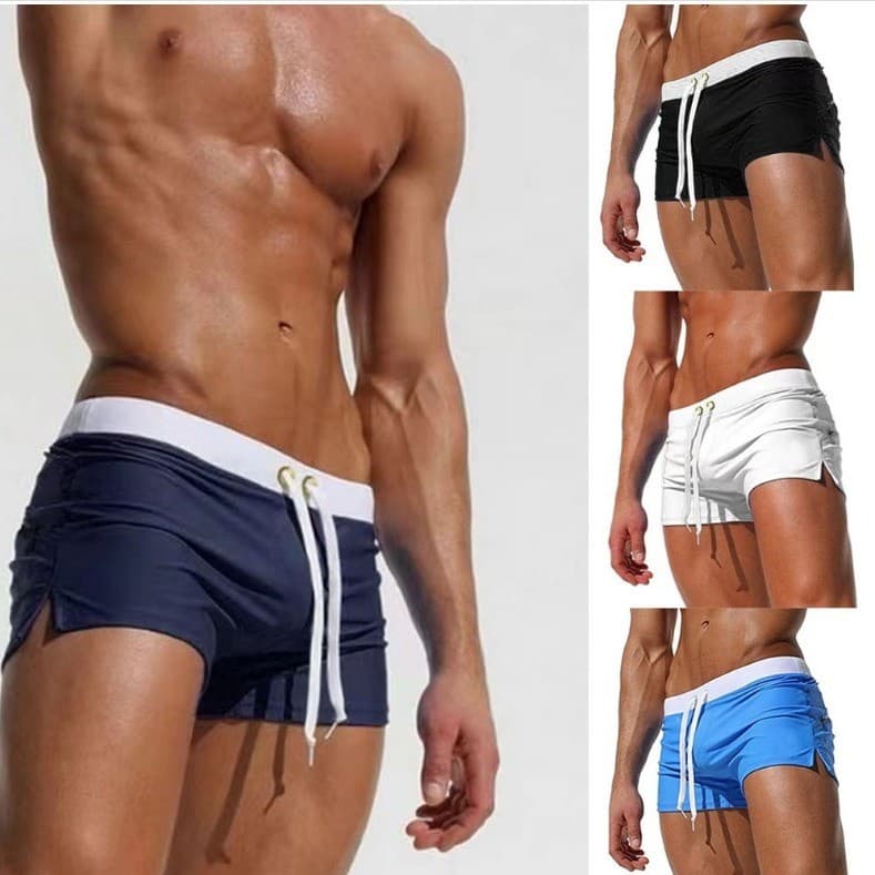 2026 Novos Shorts Masculinos de Cor Sólida Anti-Embaraço e Anti-Exposição com Cordão, Calças Esportivas Justas de Secage