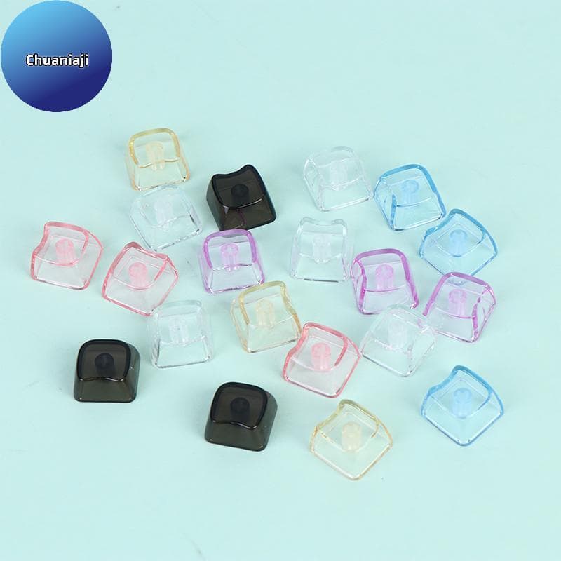 Chuaniaji 10/20pcs Teclas PBT Transparentes Em Formato De Gato 1U Perfil MAO Branco Para Modificação De Teclado De Jogos