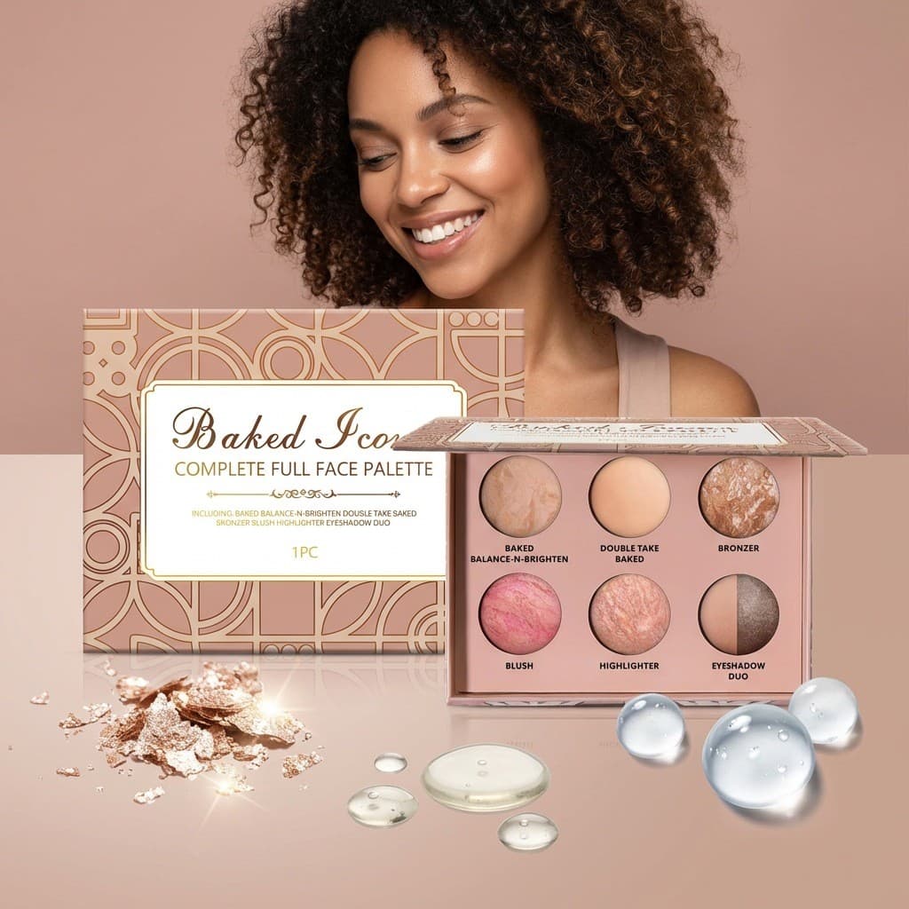 [Estoque pronto] Paleta de maquiagem multifuncional de uma peça, fórmula suave e confortável, Natural, peça única, cuida