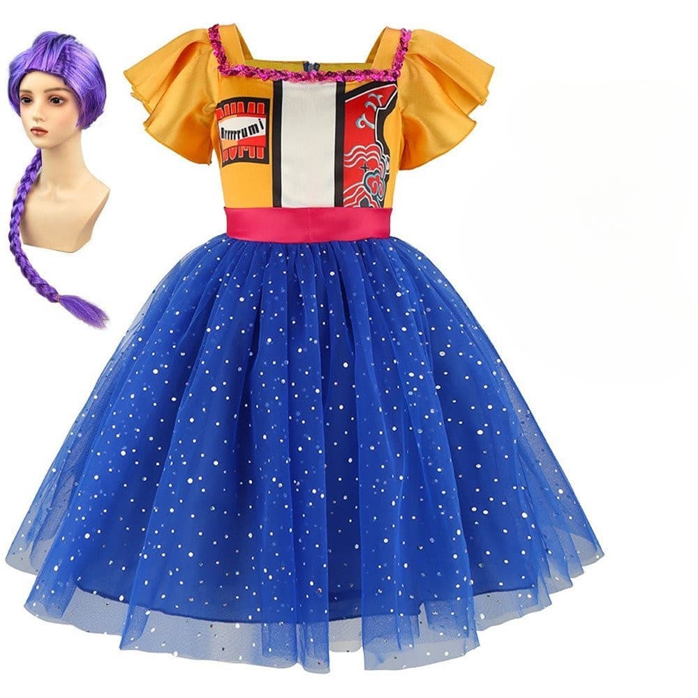 Fantasia de Cosplay de Caçadores de Demônios Rumi para Festa de Halloween 2026 Vestido de Carnaval para Menina Princesa