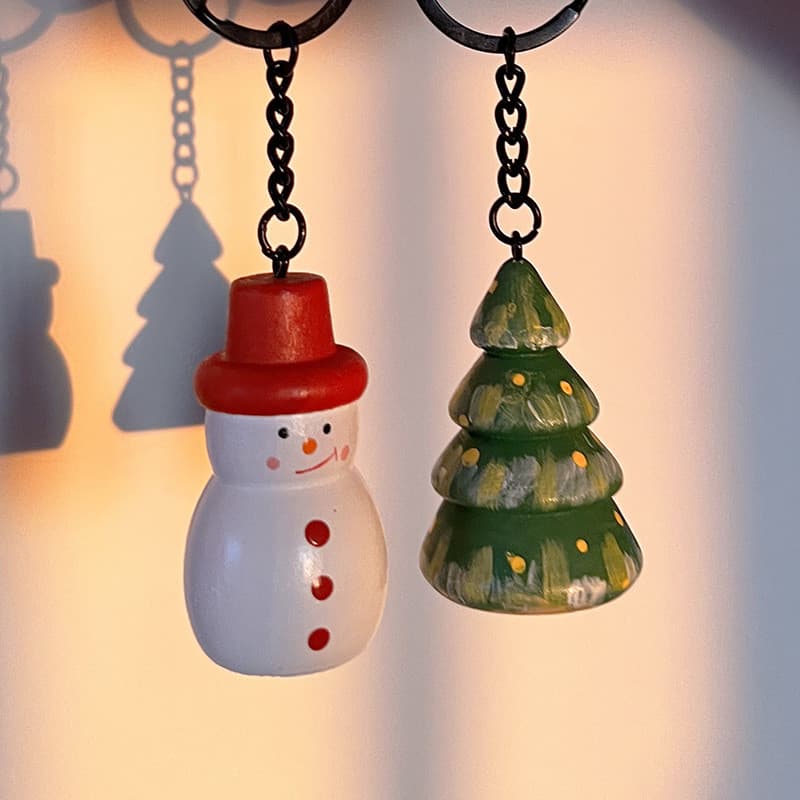 [Estoque pronto] Leque Aoki Pintado à Mão Série de Natal Pequenos Enfeites Decoração de Natal Presentes Boneco de neve d