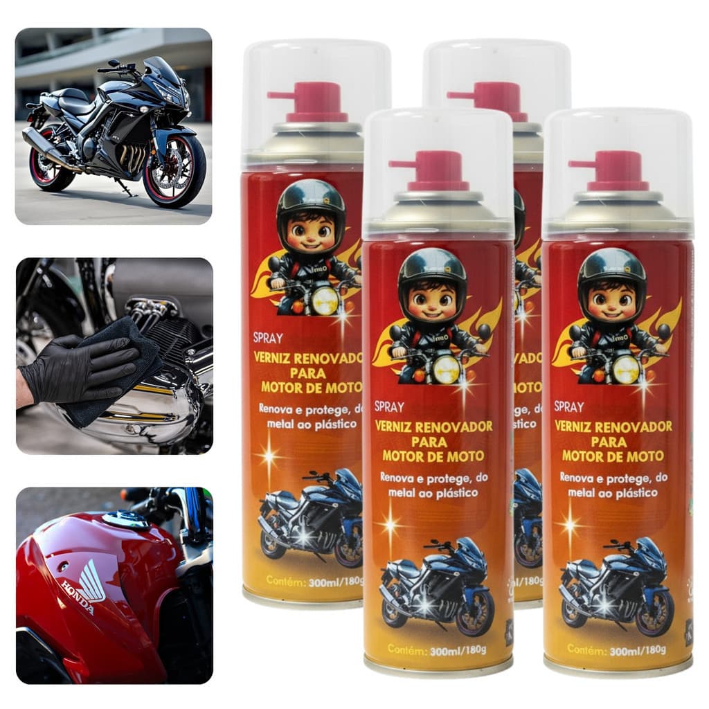 4 Verniz Verniz Renovador Motor e Carenagem TudoQ 300ml 180g Honda CB500X