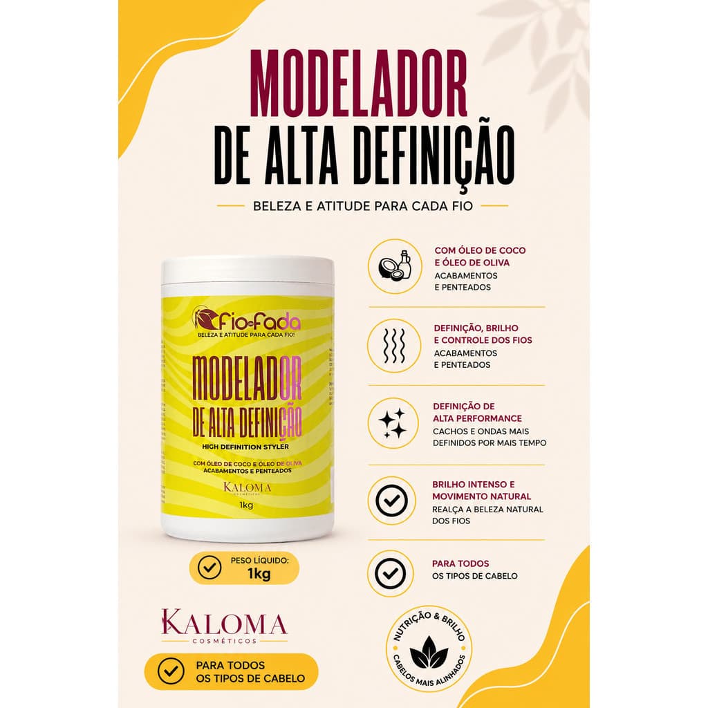 Pasta Modeladora para Tranças Fio de Fada 1kg Alta Fixação Controle de Frizz Acabamento Profissional