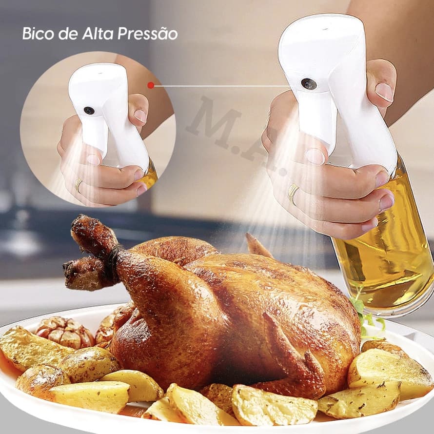 Spray de Óleo 220ml — Garrafa de Vidro Recarregável para Cozinha