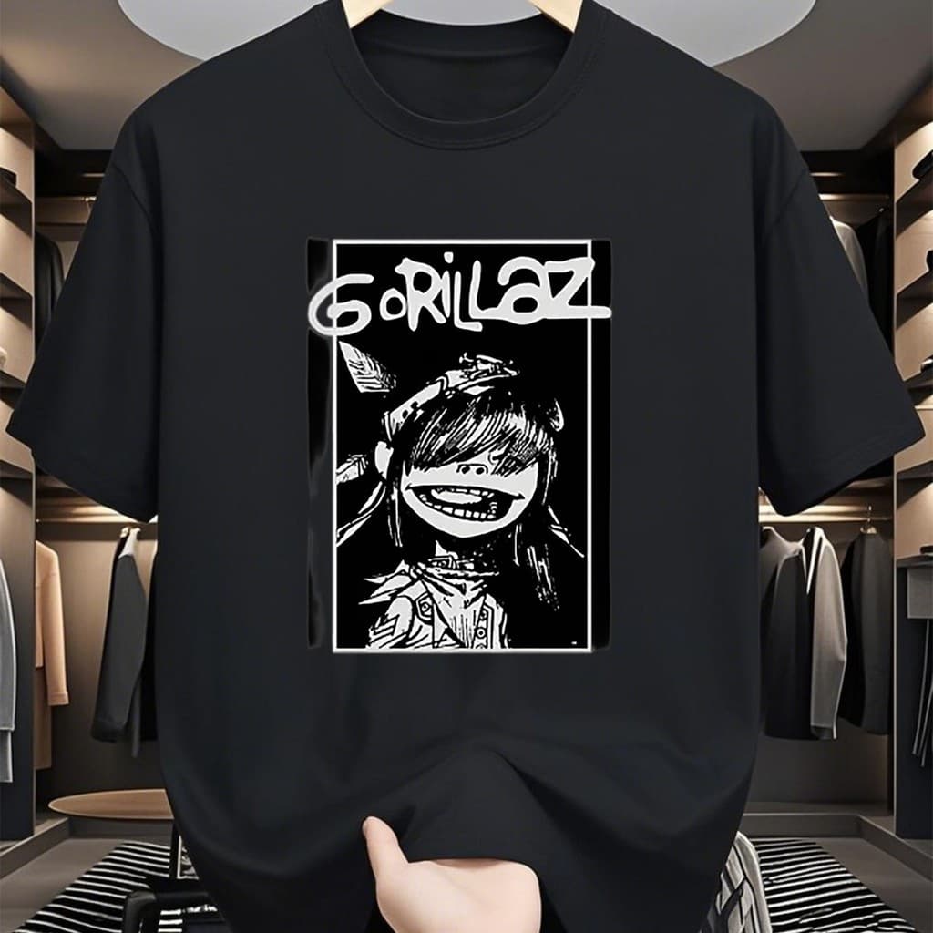 Camiseta Banda De Rock Gorillaz Camisa OG Lançamento 100% Algodão