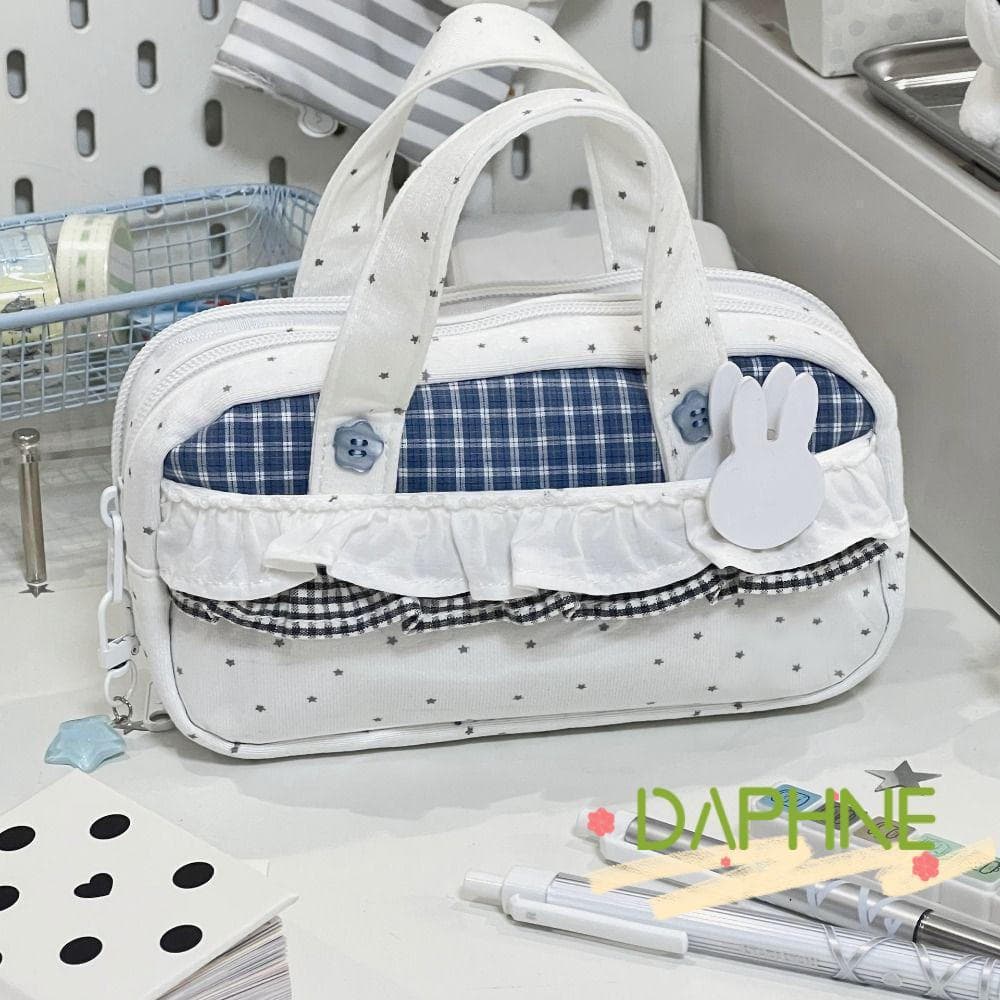 Bolsa Para Lápis DAPHNE , Xadrez De Bolinhas Com Vários Compartimentos , Caneta Portátil Itabag