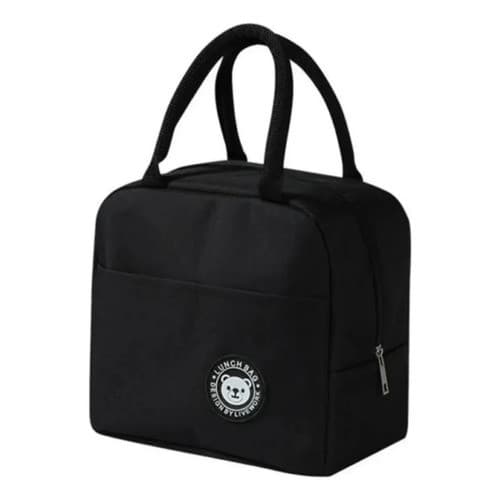Bolsa Térmica Dobrável Porta Marmita 6l Alça Reforçada Preta Preto