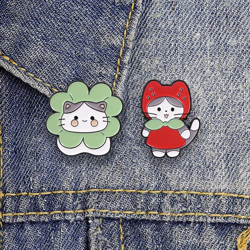 Pulôver De Vegetais E Frutas , Broche Esmaltado De Gato , Acessórios De Roupas Da Moda , Mochila , Crachá , Joia , Prese