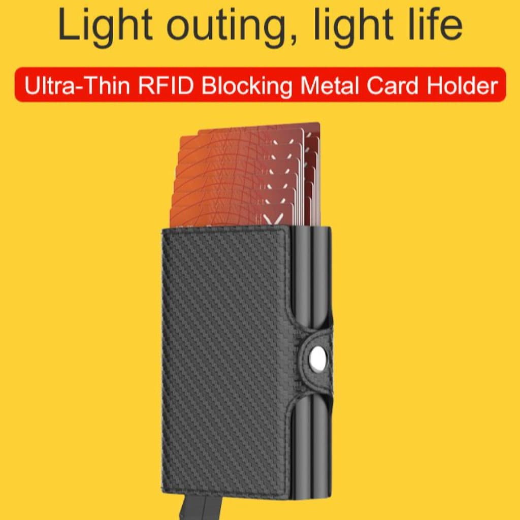【Leve e Prático】Tarjetero Metálico Ultrafino Con Bloqueo RFID/Porta Cartões/Para Homens e Mulheres