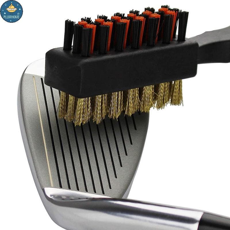 PLUMHOME Golf Club Escova Groove Cleaner Ferramentas De Limpeza Dupla Face , Escovas De Náilon Leves De Metal Portátil P