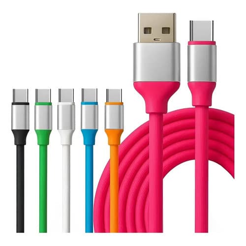 Cabo De Carregador Rápido Silicone INOX Colorido Usb-c Tipo C