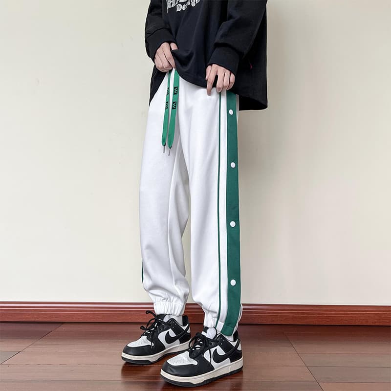 Ergeng Breasted Calças Casuais Homens Outono High Street Estilo Americano Street Wear ins Calças Esportivas Super Quente