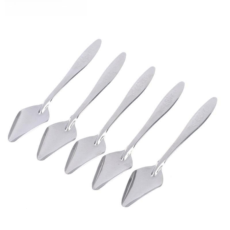 Conjunto de 5 colheres de alimentação pontiagudas em aço inoxidável, usadas para alimentar pequenos papagaios, também po