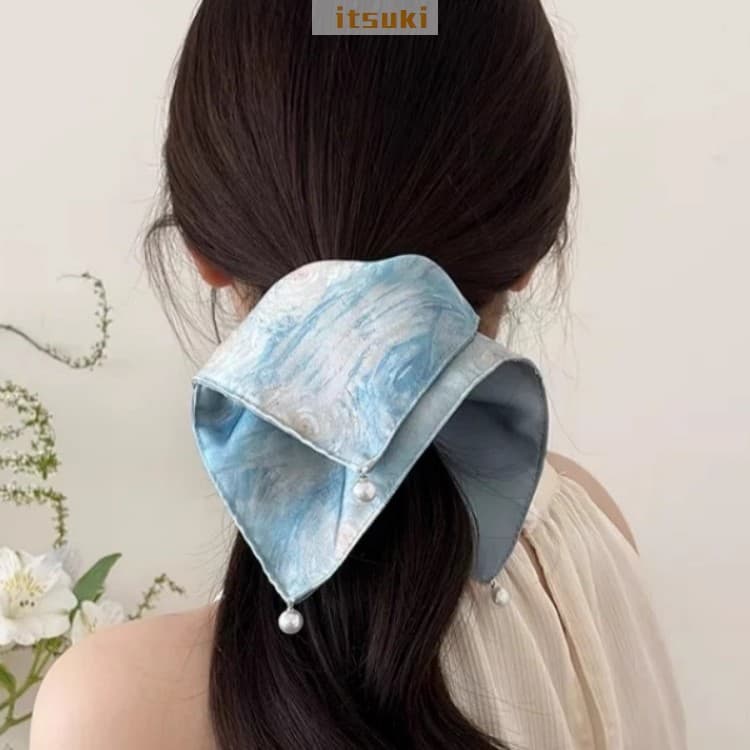 Lenço Quadrado De Cetim Van Gogh Starry Sky – Laço De Cabelo Estilo Pintura A Óleo Para Mulheres