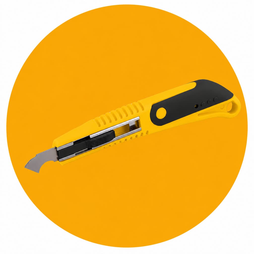 Estilete Riscador Acrílico Pofissional Cortador Vonder Lamina Carbono Amarelo Emborrachado Trava Deslizante