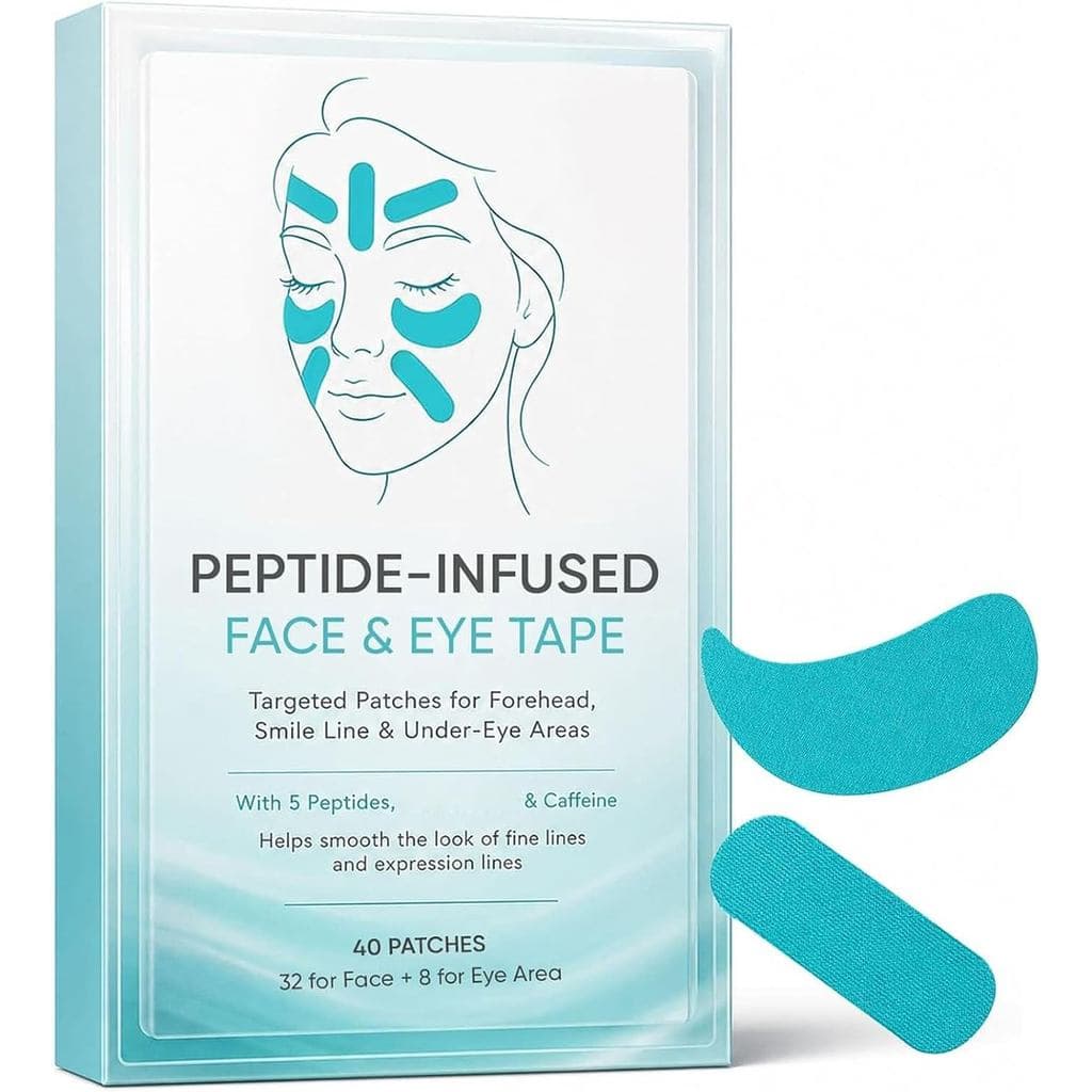 Fita para Rosto e Olhos com Peptídeos, Adesivos Faciais para Linhas Finas e Pele Envelhecida, Fita Facial com Peptídeos,