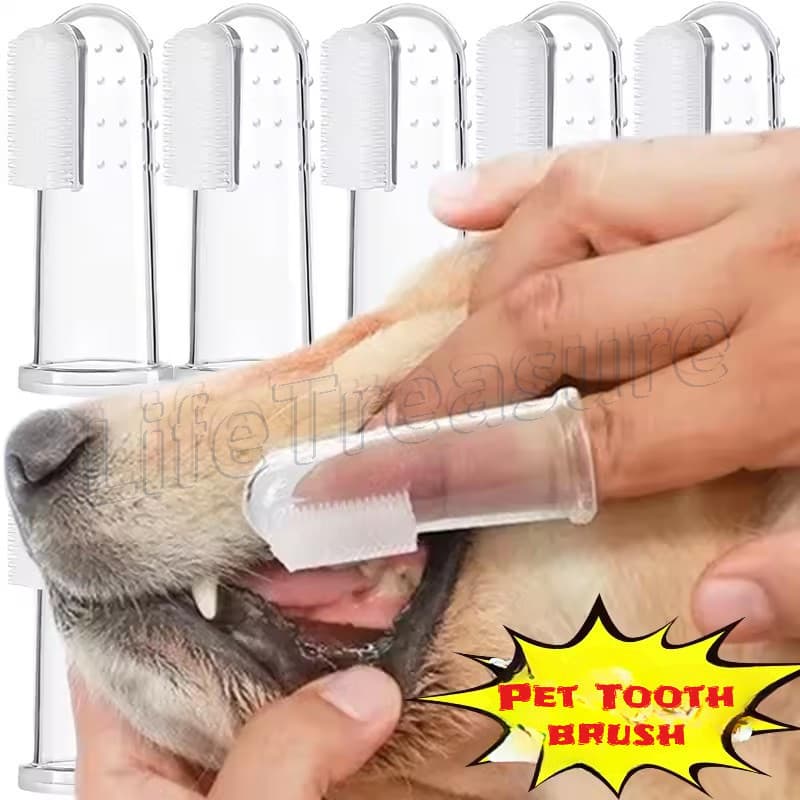 Escova De Dentes De Silicone-Limpeza Animais De Estimação Com Punho De Dedo-Escovas Para Cuidar Dos Leite Do Bebê-Ferram