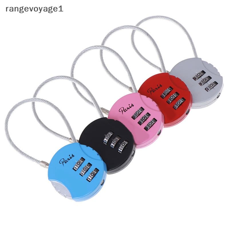 1 peça de mini cadeado de combinação de 3 dígitos para bagagem de viagem, 3,7 * 9 cm [BR]