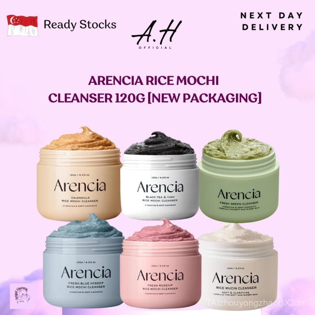 Leite de Limpeza Facial Arencia Rice Grain 120g - Disponível nas cores verde, rosa, azul, bege, preto e calendula
