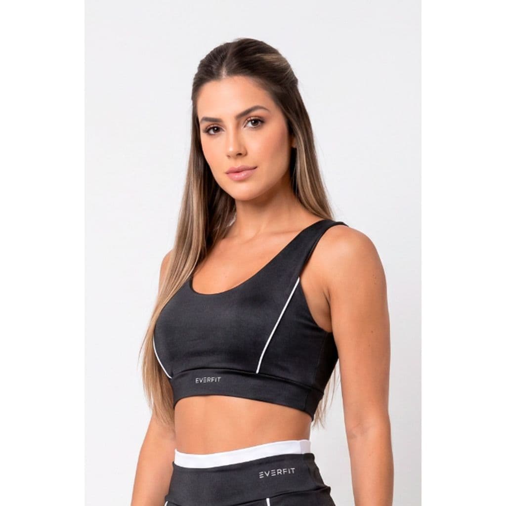 Top Fitness Feminino Academia Corrida Com Recorte Princesa E Filetes Em Shape Shine