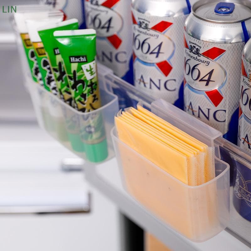 Suporte De Queijo Fatiado BPA Livre Pendurado Geladeira Porta Lateral Organizador Armazenamento Seguro Para Produtos Lat