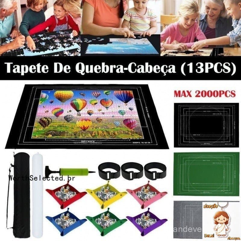 Porta Puzzle Até 2000 Peças Tapete De Quebra-Cabeça Mantenha Limpo E Organizado Roll Up Puzzle Pad Com Fundo Antiderrapa