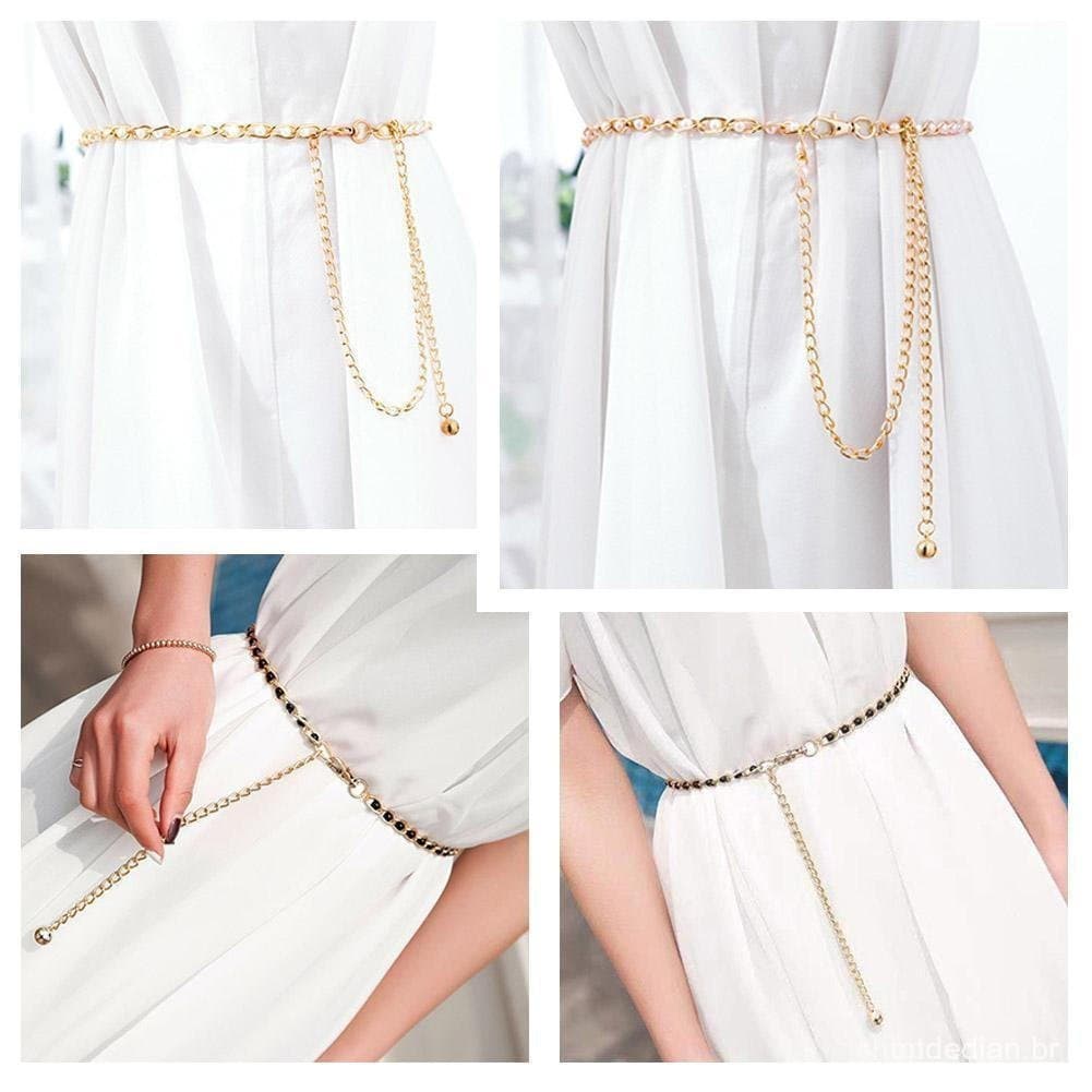 Corrente De Cintura Primavera E Verão Vestido Decorativo Cinto De Metal Versátil Elegante B5