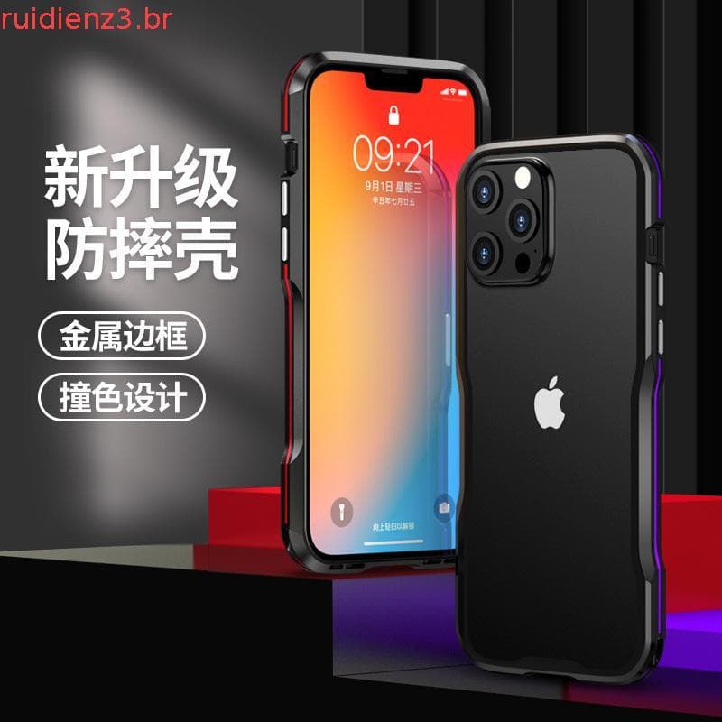 Capa de Telefone à Prova de Choque para iPhone Air 16 15 14 13 12 11 17 Pro Max Mini 17E 8 7 SE 3 XR XS, Capa de Alumíni