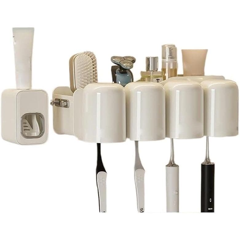 Acessórios para Banheiro, Suportes para Escovas de Dente, Dispensador de Pasta de Dente, Conjunto Familiar de Prateleira