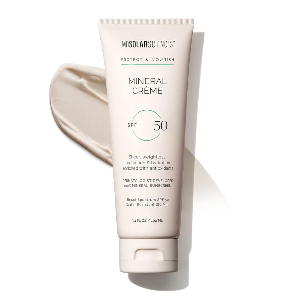 MDSolarSciences Creme Mineral Protetor Solar Facial SPF 50 - À prova d'água, Proteção UV de amplo espectro - Óxido de Zi