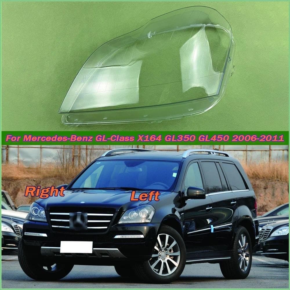 Para Mercedes-Benz GL-Class X164 GL350 GL450 2006-2011 Farol Transparente Abajur Escudo Máscaras Capa Lente Plexiglassau