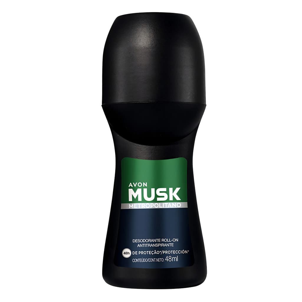 Desodorante Antitranspirante Roll-On Avon Musk Metropolitano 48ml