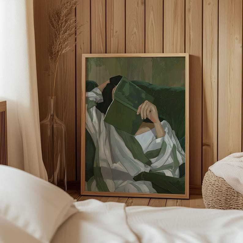 Quadro Decorativo Menina Lendo Decor Moderna