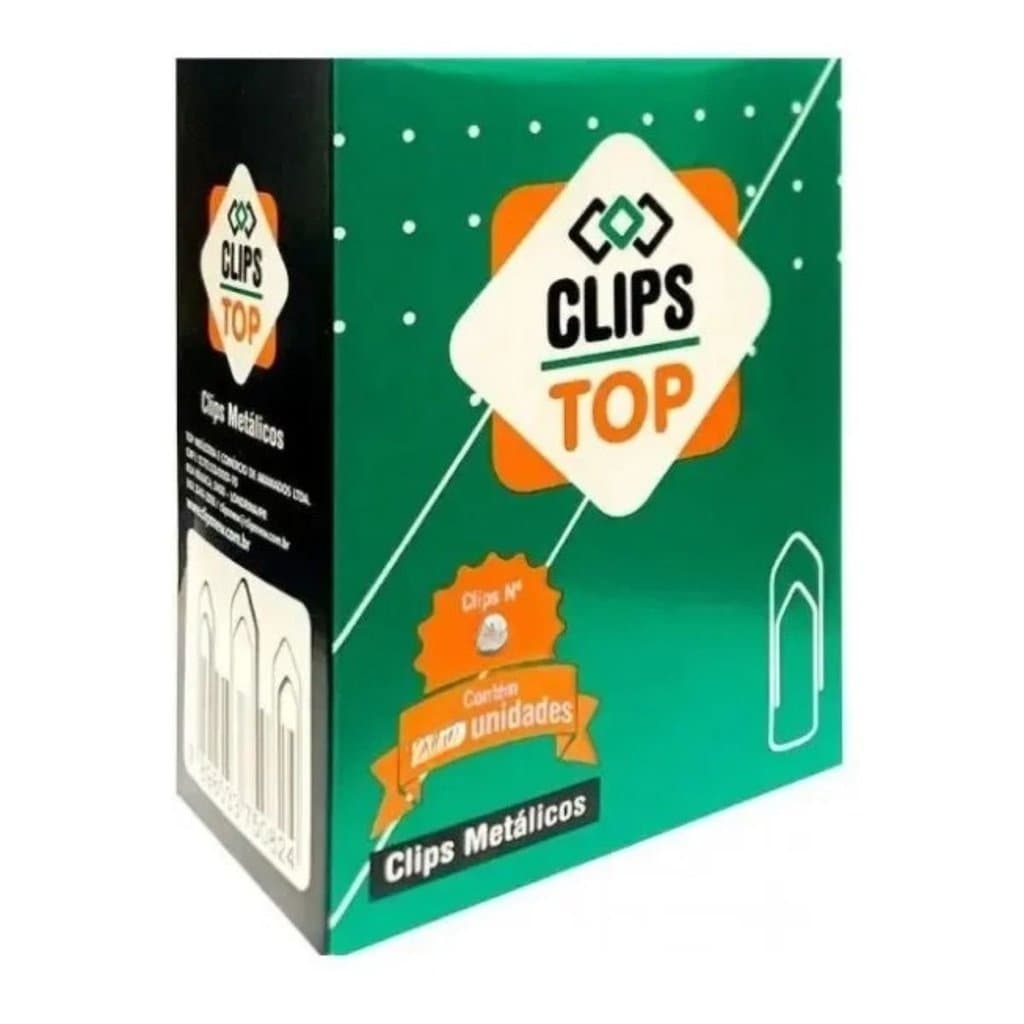 CLIPS DE PAPEL METALICO N°3 CX 960 UNIDADES - TOP