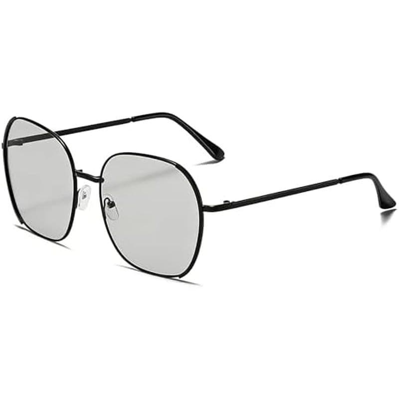 Óculos De Sol Quadrados Grandes Femininos Na Moda Retro Grande Quadro Proteção UV400 Armação De Metal Leve