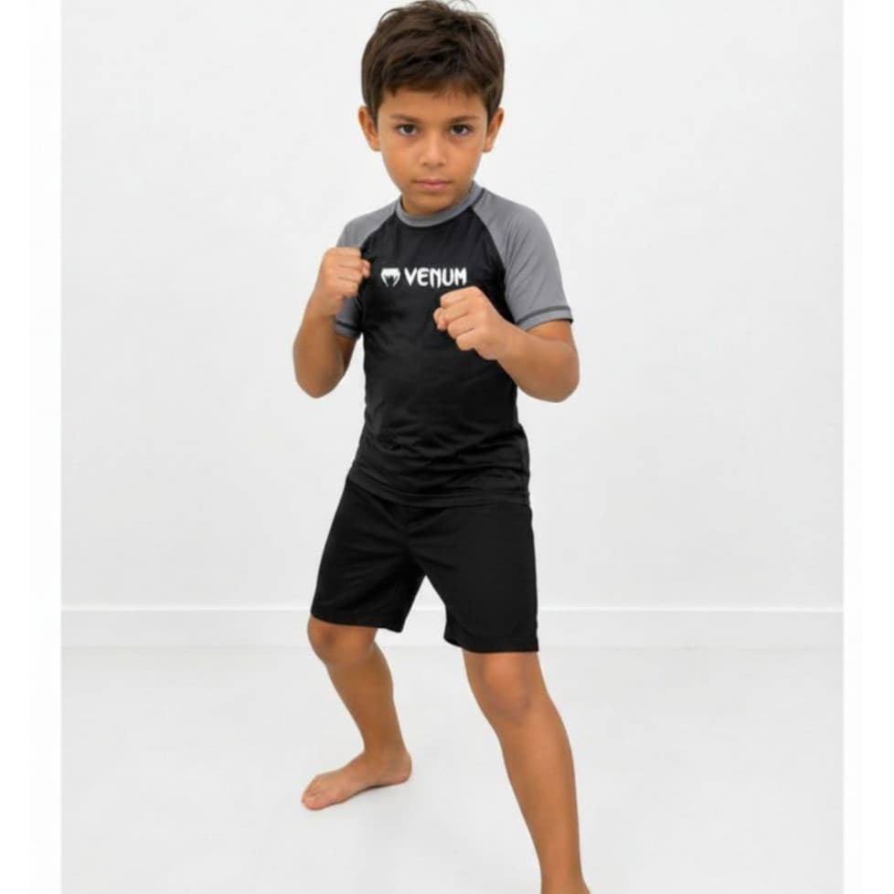 rash guard infantil kit 2 unidades luta academia futebol esportes infantil lazer mma jiu jitsu