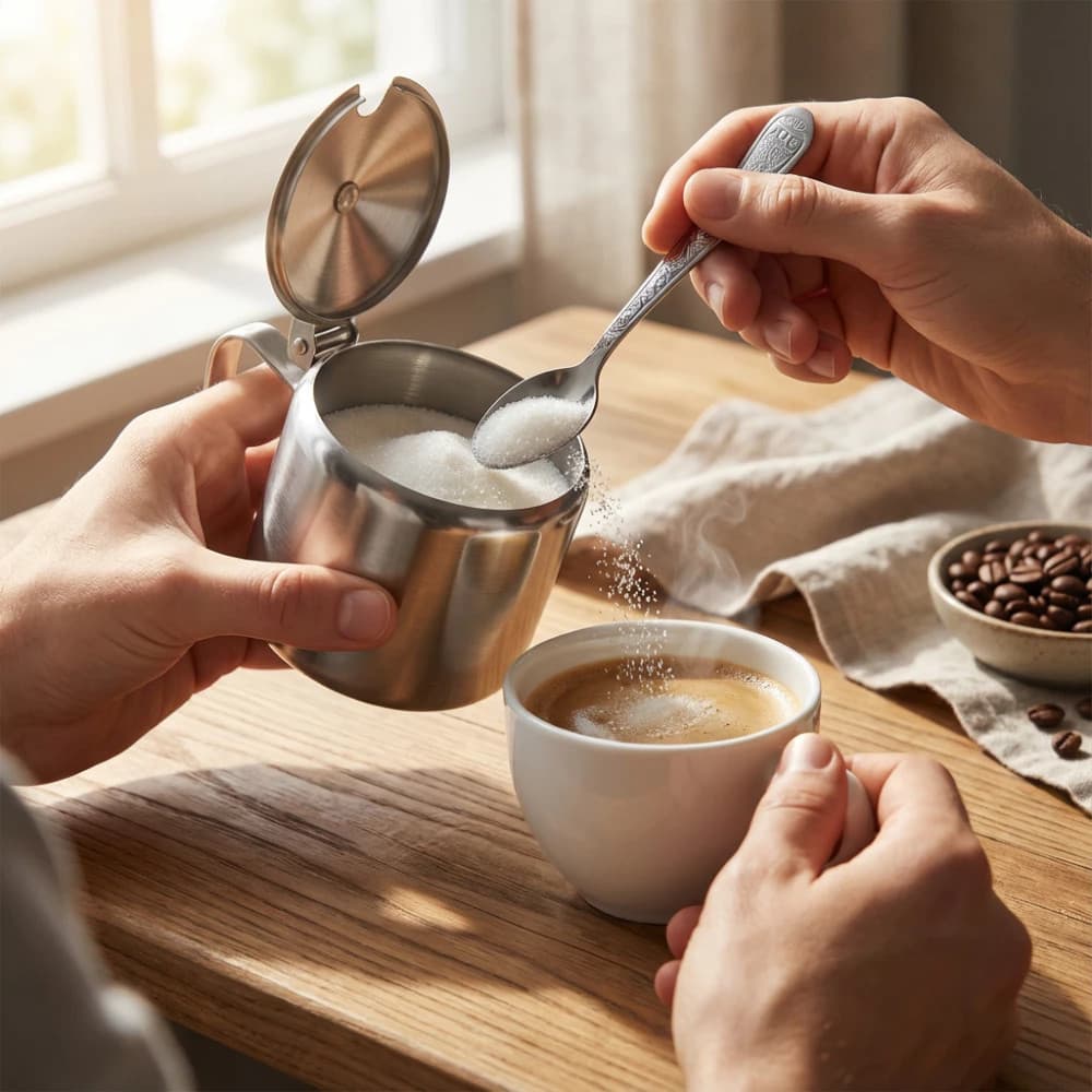 Açucareiro Inox Café Conserva Guarda Recipiente Vasilha Pote Condimento Mantimento Alimento