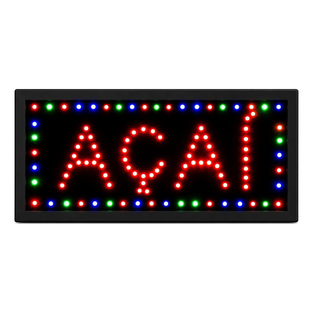 Painel Led Açaí 48x25cm Letreiro Luminoso 110v Para Loja