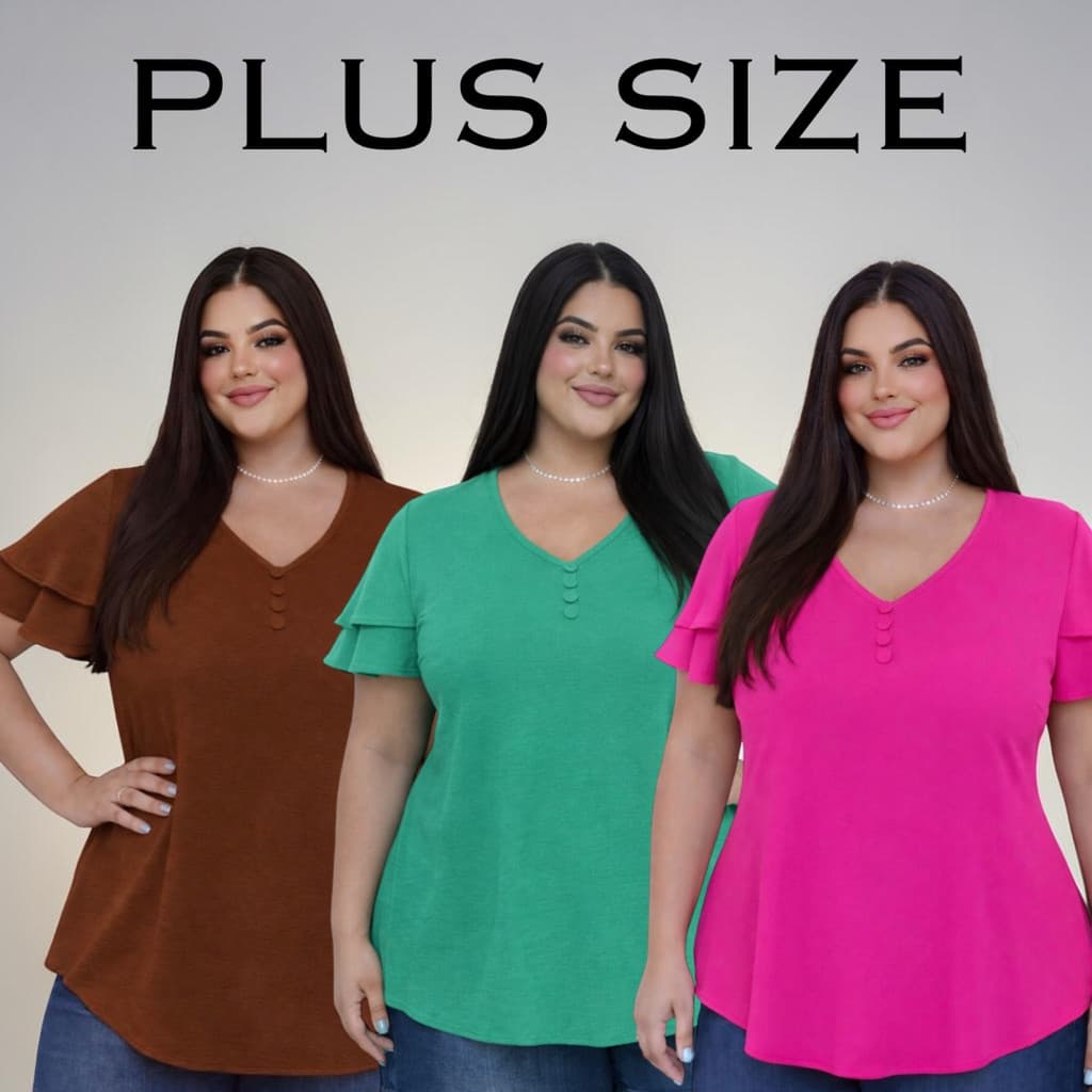 Blusa Plus Size Feminina Solta Confortável Elegante GG G1 G2 G3 Duna 44 ao 54