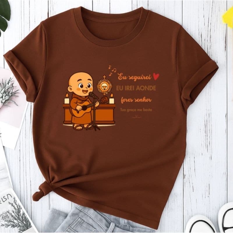 Camiseta Camisa Blusa Unissex Frei Gilson 100% Algodão Basica Casual Catolica Cristã Religiosa