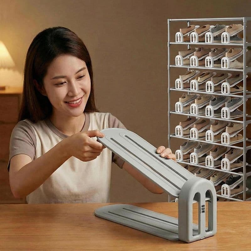 Suporte de armazenamento de sapato duplo ajustável rack de sapato doméstico pequeno dormitório estudante duplo sapato ra